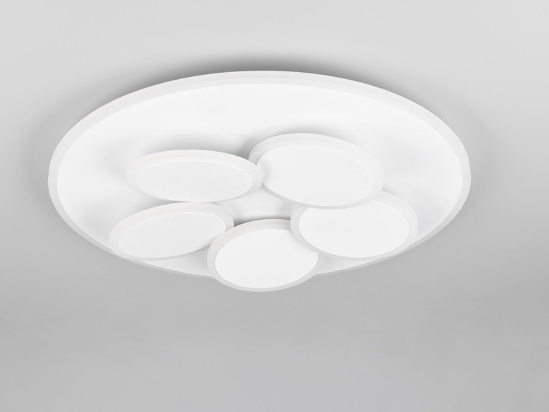 LED Deckenleuchte MANDALA Weiß mit Fernbedienung dimmbar & Tageslicht Ø 49cm