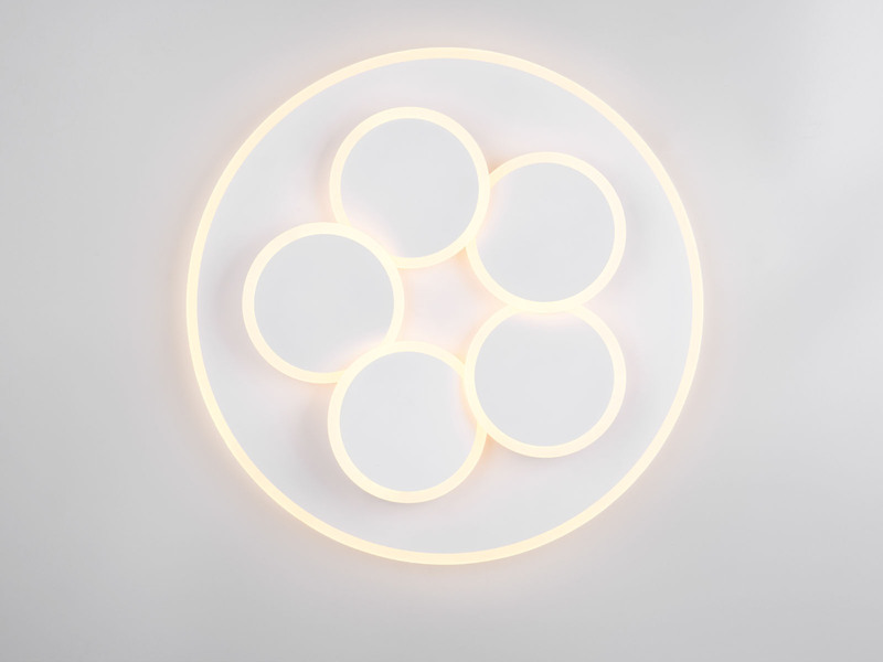 LED Deckenleuchte MANDALA Weiß mit Fernbedienung dimmbar & Tageslicht Ø 49cm