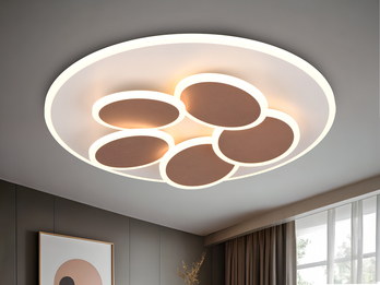LED Deckenleuchte MANDALA Grau Braun mit Fernbedienung dimmbar, Tageslicht Ø49cm LED Deckenleuchte MANDALA Grau Braun mit Fernbedienung dimmbar, Tageslicht Ø49cm