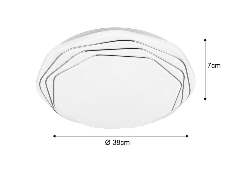 LED Deckenleuchte DIZZY mit Fernbedienung dimmbar & Sternenhimmel, Ø 38cm