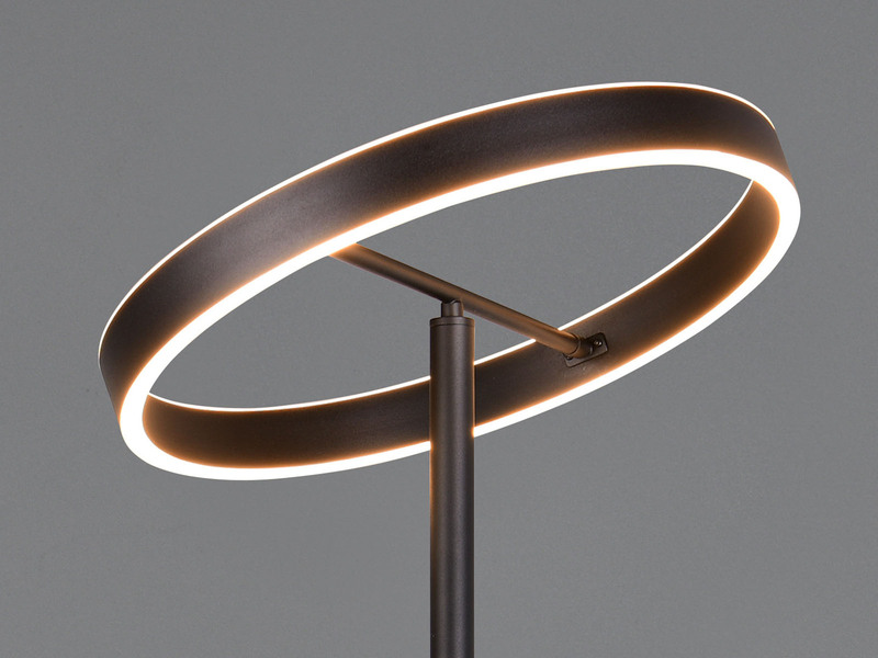 LED Stehlampe WILLIS mit Leselampe, dimmbar, 3 Lichtfarben, Schwarz, 180cm groß