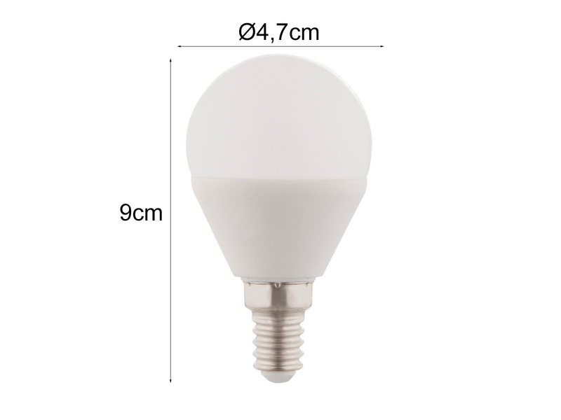 E14 LED - 5 Watt, 470 Lumen, 3000 Kelvin warmweiß, Ø4,7cm - extern dimmbar