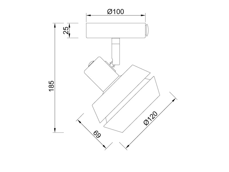 Wandstrahler & Deckenstrahler mit LED dimmbar, Spot schwenkbar, Ø 12cm