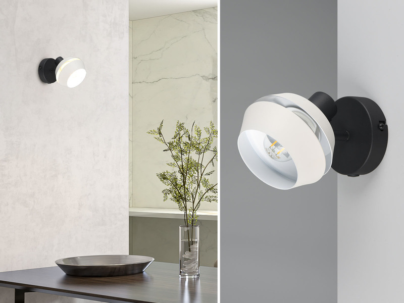 Wandstrahler & Deckenstrahler mit LED dimmbar, Spot schwenkbar, Ø 12cm