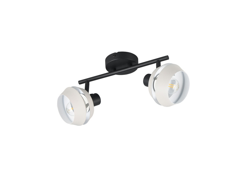 Deckenstrahler 2flammig mit LED dimmbar, Spots schwenkbar, Länge 37cm