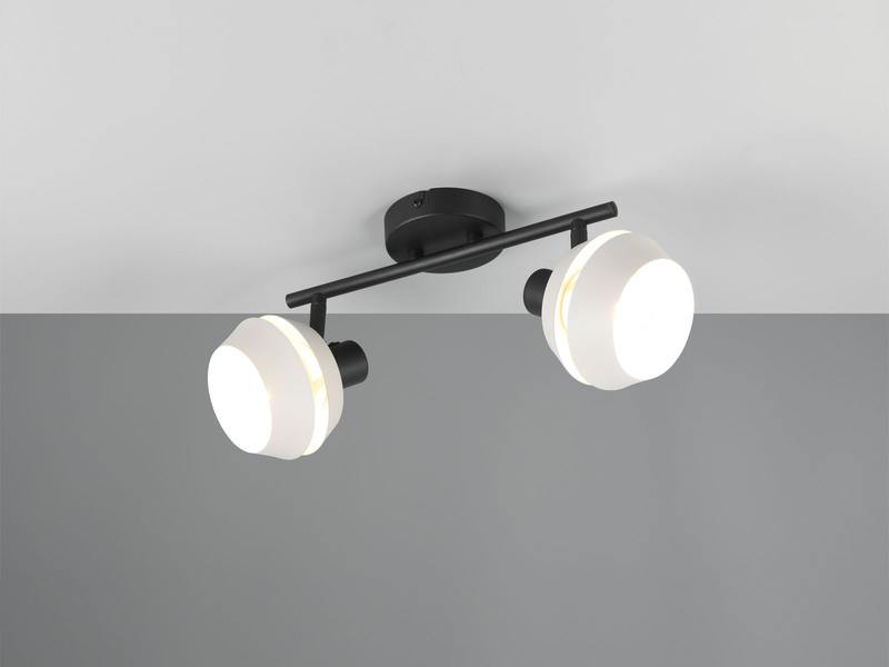 Deckenstrahler 2flammig mit LED dimmbar, Spots schwenkbar, Länge 37cm