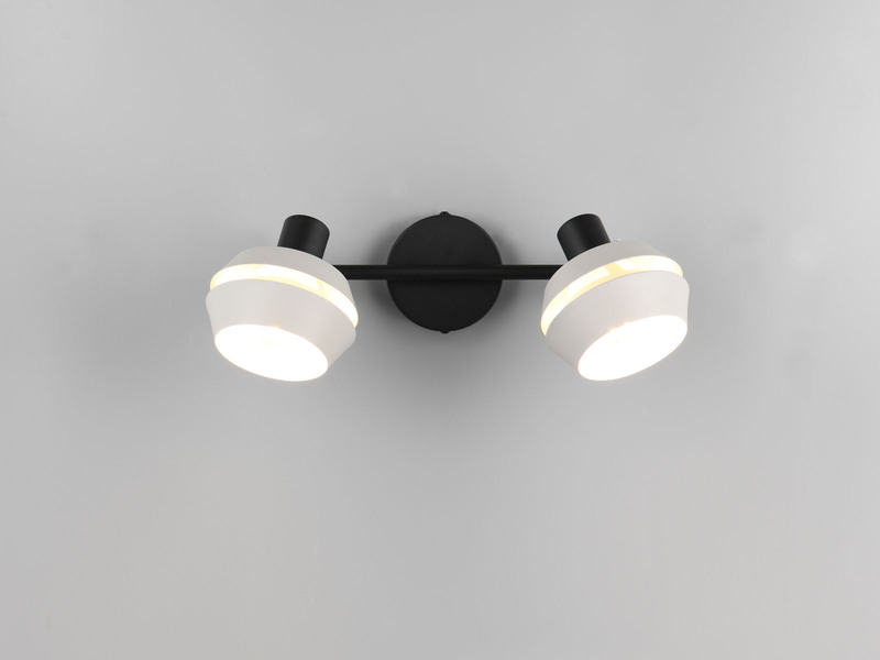 Deckenstrahler 2flammig mit LED dimmbar, Spots schwenkbar, Länge 37cm