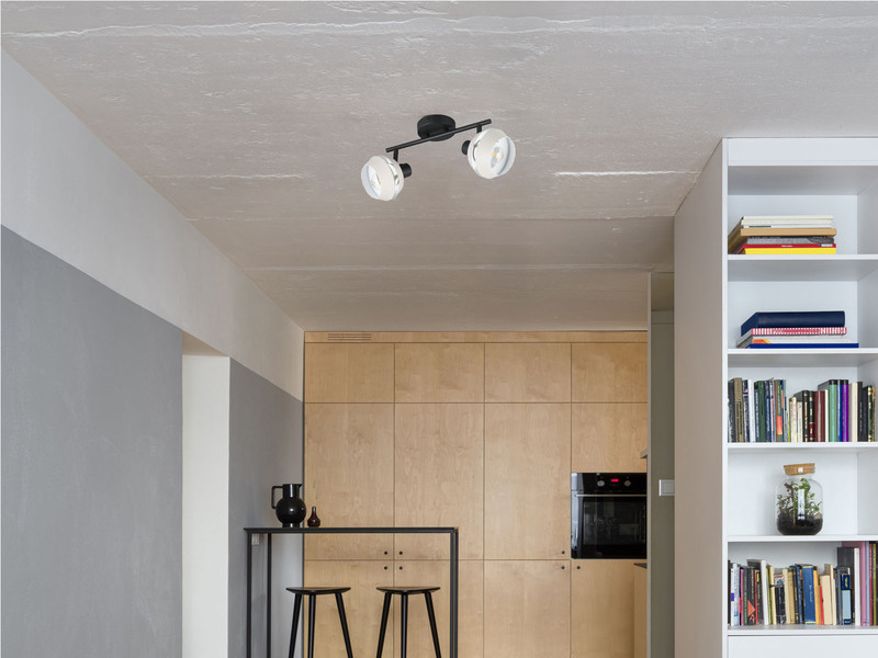 Deckenstrahler 2flammig mit LED dimmbar, Spots schwenkbar, Länge 37cm