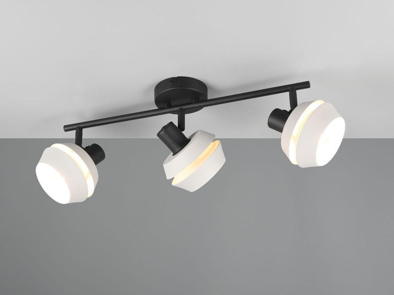 Deckenstrahler 3flammig mit LED dimmbar, Spots schwenkbar, Länge 54cm