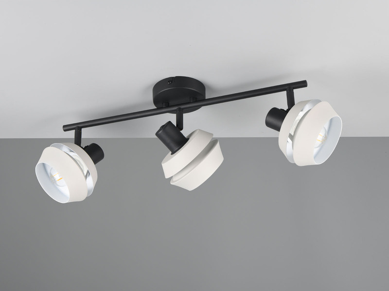 Deckenstrahler 3flammig mit LED dimmbar, Spots schwenkbar, Länge 54cm