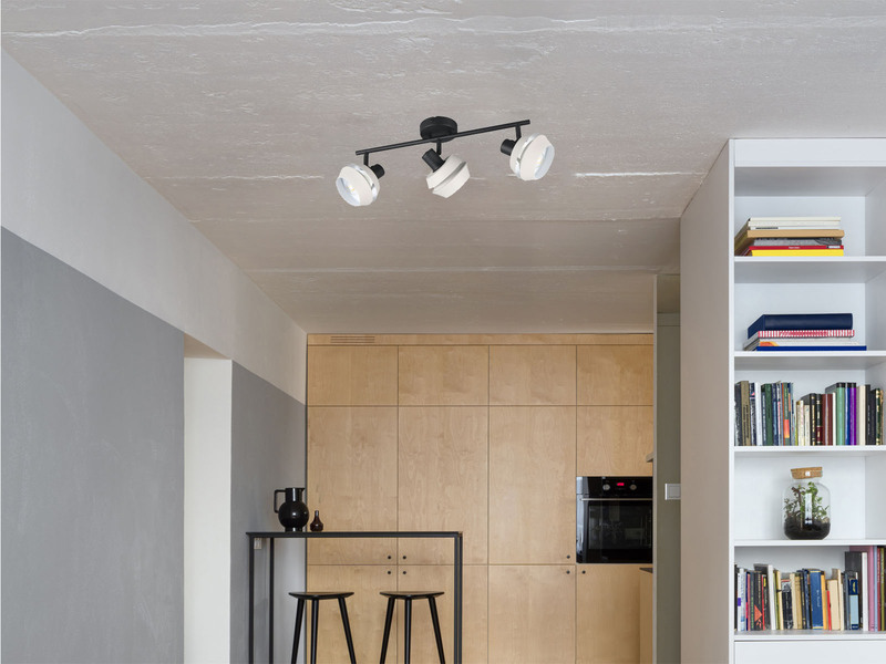 Deckenstrahler 3flammig mit LED dimmbar, Spots schwenkbar, Länge 54cm