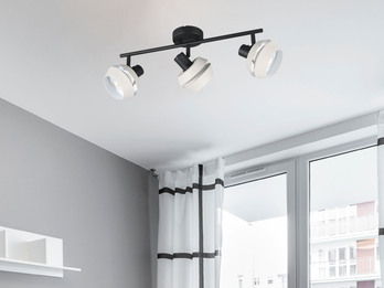 Deckenstrahler 3flammig mit LED dimmbar, Spots schwenkbar, Länge 54cm