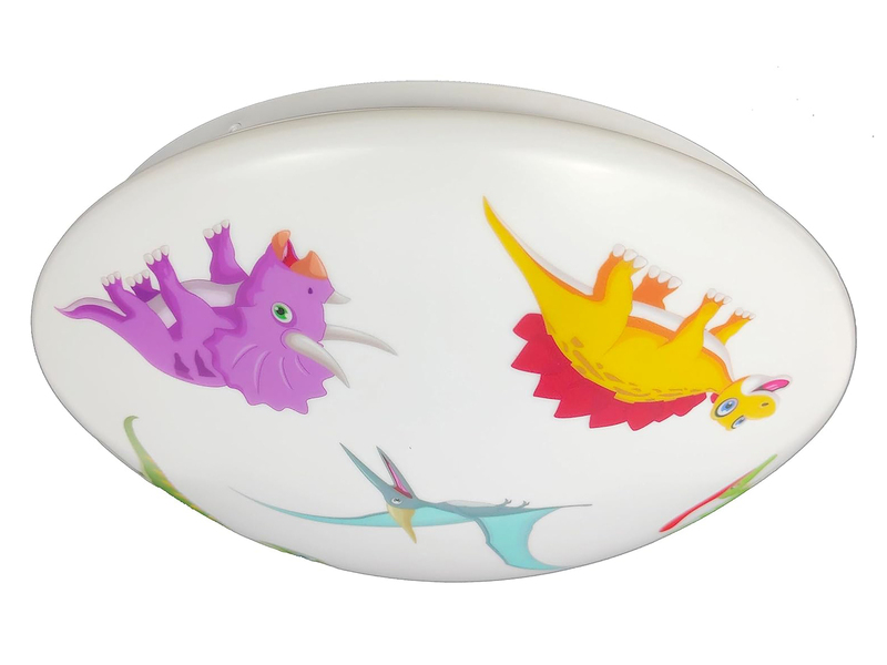 Coole LED Deckenleuchte mit Dino Motiv fürs Kinderzimmer, bunt Ø 35cm
