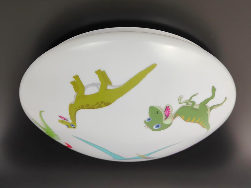 Coole LED Deckenleuchte mit Dino Motiv fürs Kinderzimmer, bunt Ø 35cm
