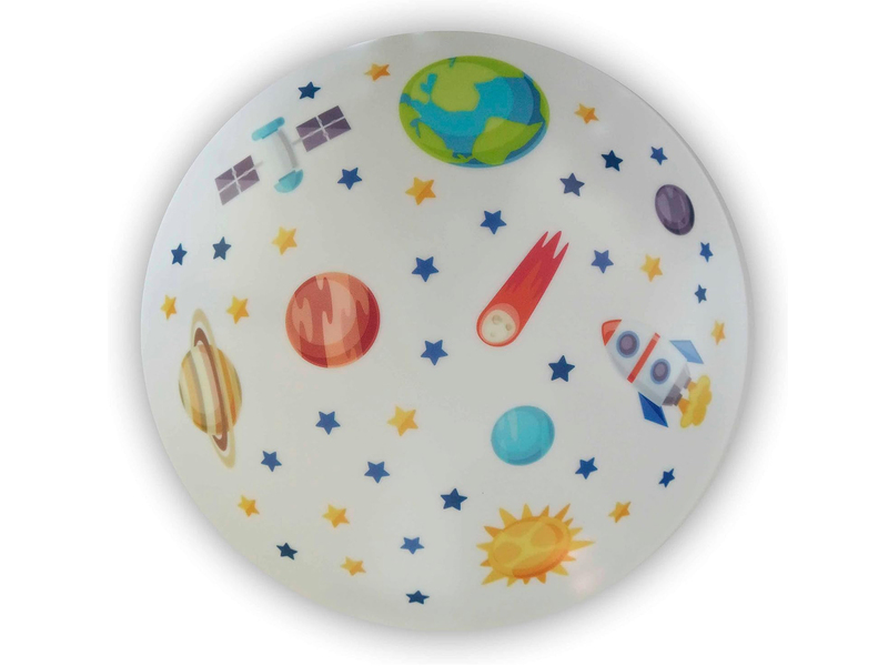 Coole LED Deckenleuchte mit Weltall Motiv fürs Kinderzimmer, bunt Ø 35cm