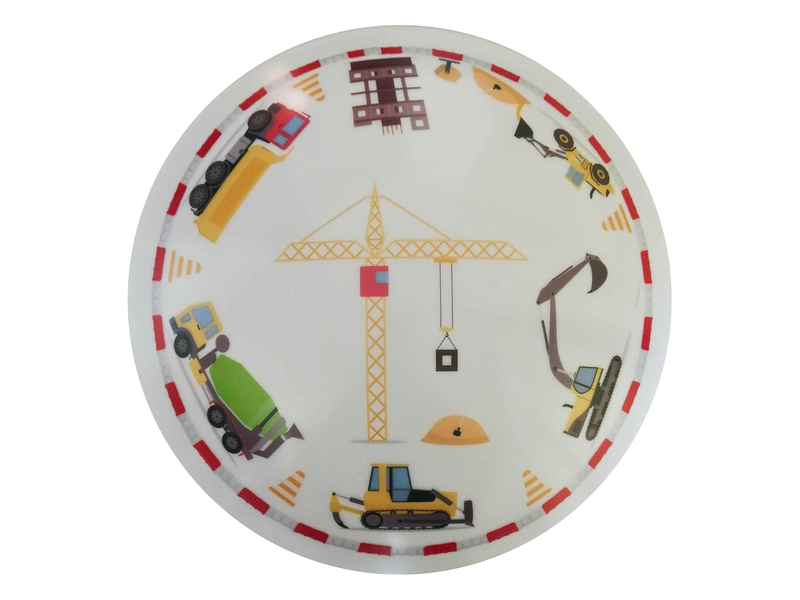 Coole LED Deckenleuchte mit Baustellen Motiv fürs Kinderzimmer, bunt Ø 35cm