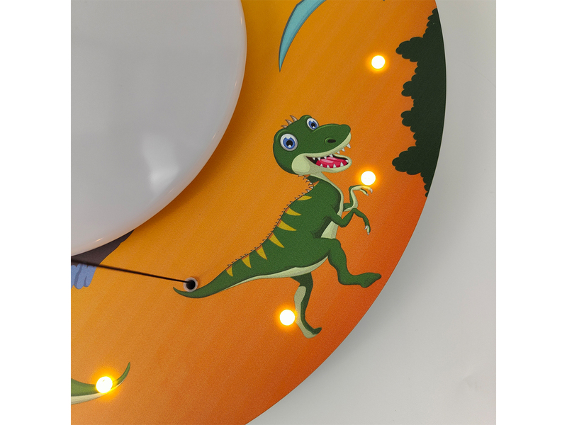 Coole LED Deckenleuchte Dino Motiv fürs Kinderzimmer Schlummerlicht bunt Ø54cm