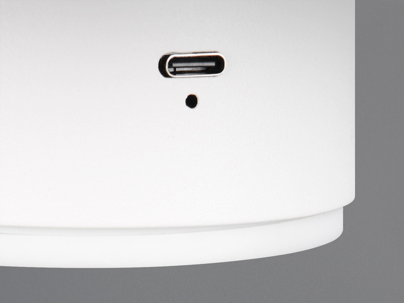 Akku Wandleuchte DAVEY aus Metall Weiß per USB aufladbar Ø 15,5cm