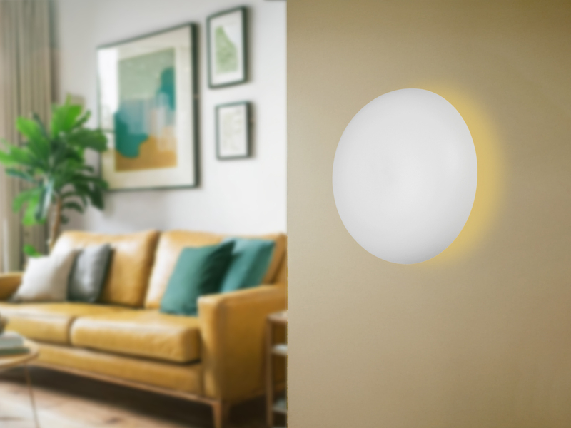 Akku Wandleuchte DAVEY aus Metall Weiß per USB aufladbar, Ø 15,5cm