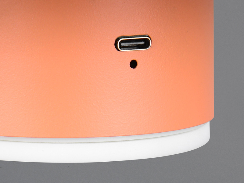 Akku Wandleuchte DAVEY aus Metall Orange per USB aufladbar Ø 15,5cm