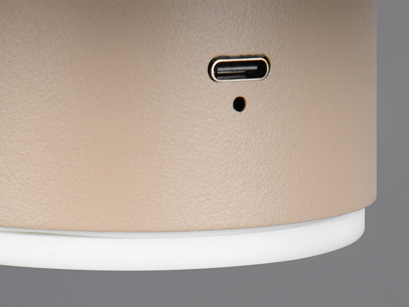 Akku Wandleuchte DAVEY aus Metall Beige per USB aufladbar Ø 15,5cm