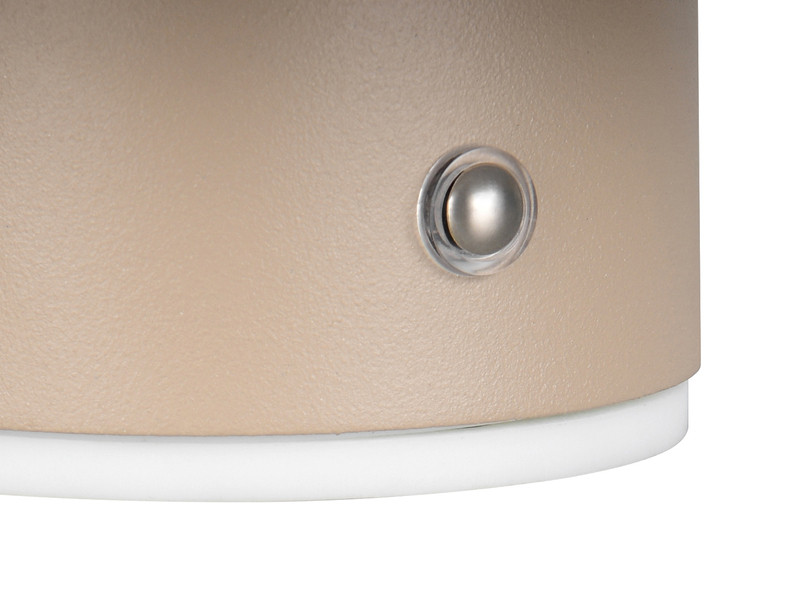 Akku Wandleuchte DAVEY aus Metall Beige per USB aufladbar Ø 15,5cm
