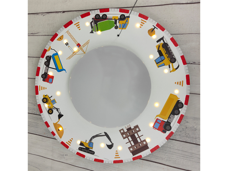 Coole Deckenlampe Baustellen Motiv fürs Kinderzimmer Schlummerlicht bunt Ø 54cm