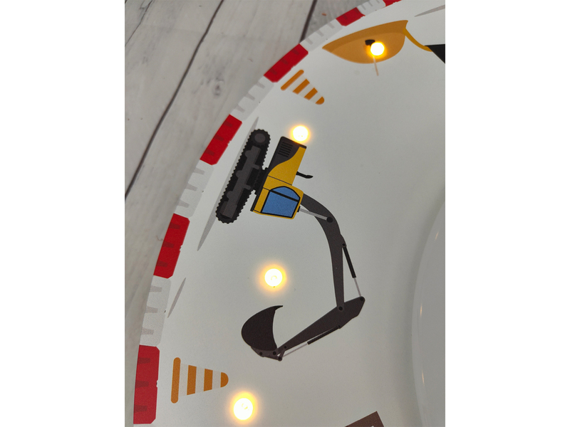 Coole Deckenlampe Baustellen Motiv fürs Kinderzimmer Schlummerlicht bunt Ø 54cm