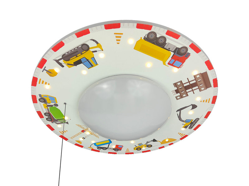 Coole LED Deckenleuchte Baustelle fürs Kinderzimmer Schlummerlicht bunt Ø54cm