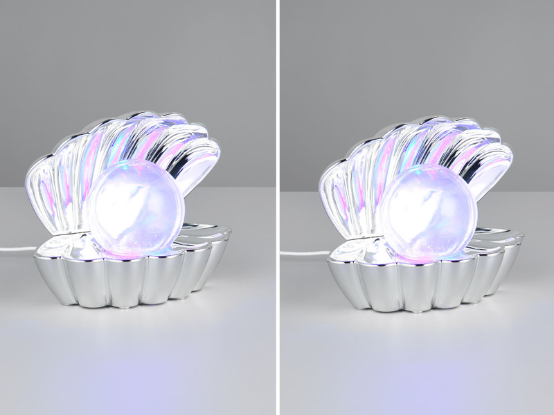 2er SET kleine USB Muschel Tischlampen mit RGB Beleuchtung, Höhe 14cm