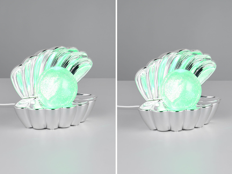 2er SET kleine USB Muschel Tischlampen mit RGB Beleuchtung, Höhe 14cm