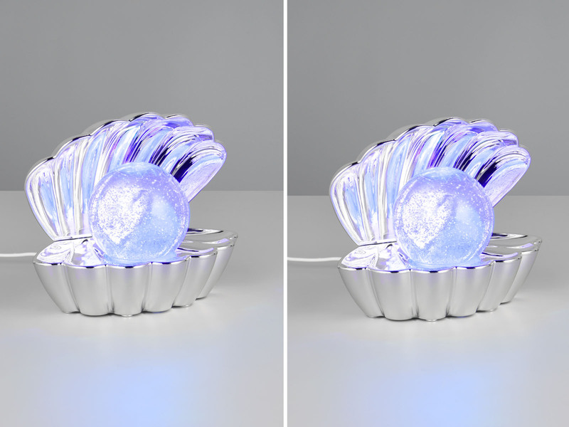 2er SET kleine USB Muschel Tischlampen mit RGB Beleuchtung, Höhe 14cm