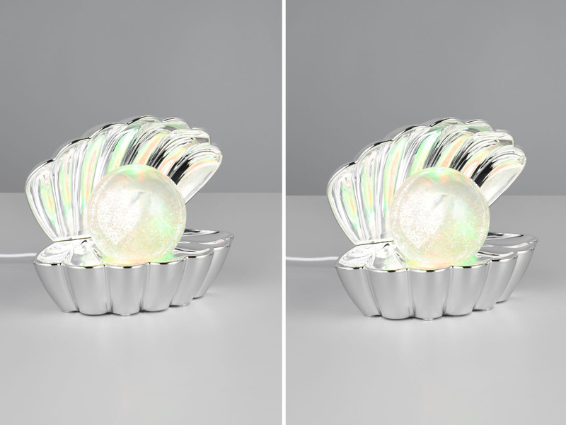 2er SET kleine USB Muschel Tischlampen mit RGB Beleuchtung, Höhe 14cm