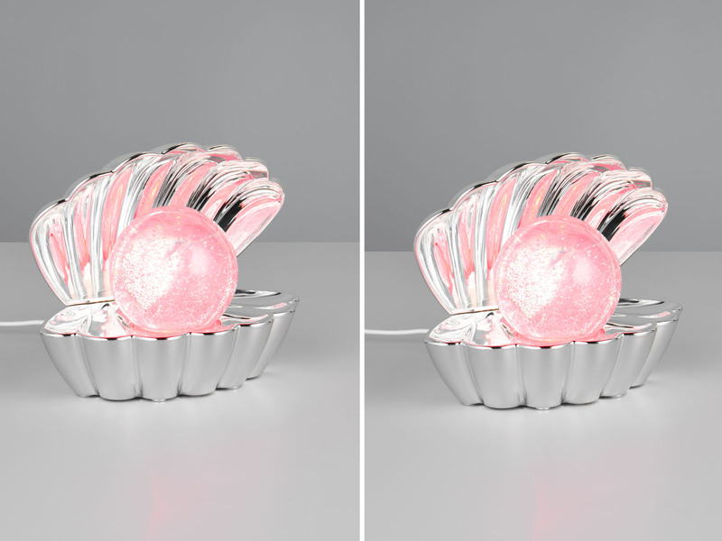 2er SET kleine USB Muschel Tischlampen mit RGB Beleuchtung, Höhe 14cm
