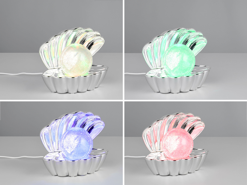 2er SET kleine USB Muschel Tischlampen mit RGB Beleuchtung, Höhe 14,5cm
