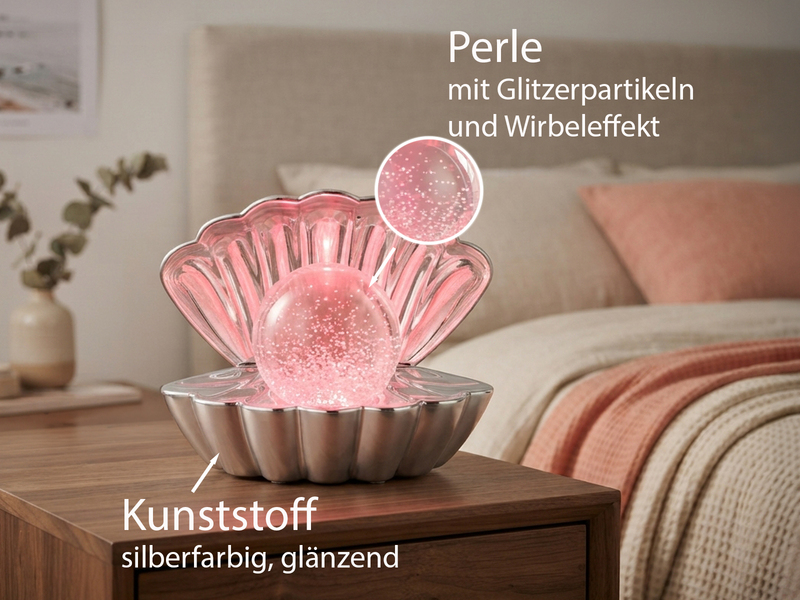 2er SET kleine USB Muschel Tischlampen mit RGB Beleuchtung, Höhe 14,5cm