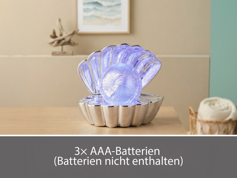 2er SET kleine USB Muschel Tischlampen mit RGB Beleuchtung, Höhe 14,5cm
