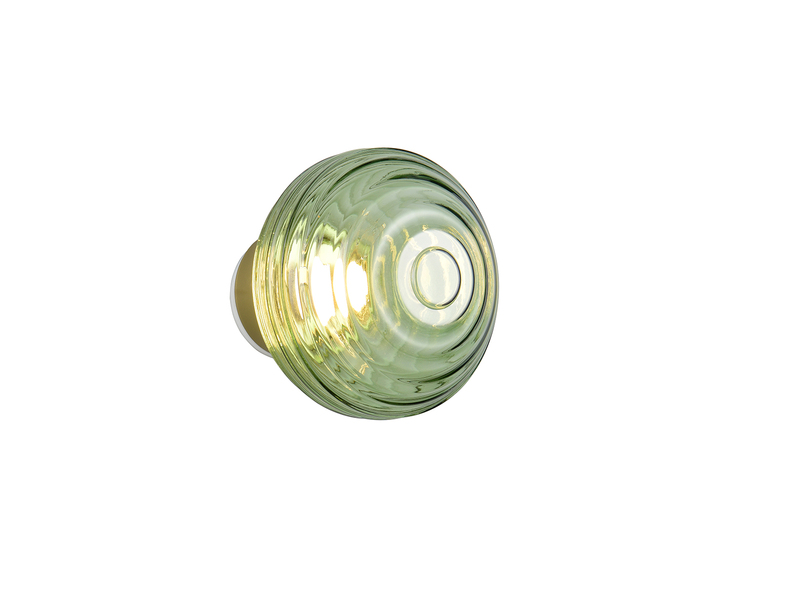 Akku Wandleuchte EARL mit Glasschirm Grün, dimmbar Ø 15,5cm