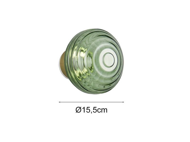 Akku Wandleuchte EARL mit Glasschirm Grün, dimmbar Ø 15,5cm
