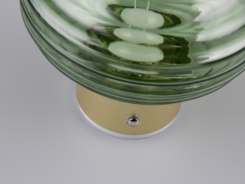 Akku Wandleuchte EARL mit Glasschirm Grün, dimmbar Ø 15,5cm