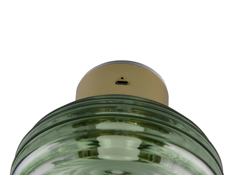 Akku Wandleuchte EARL mit Glasschirm Grün, dimmbar Ø 15,5cm