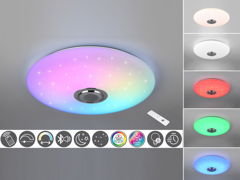 LED Deckenleuchte MUSICA mit Lautsprecher Farbwechsel & Fernbedienung, Ø 58cm