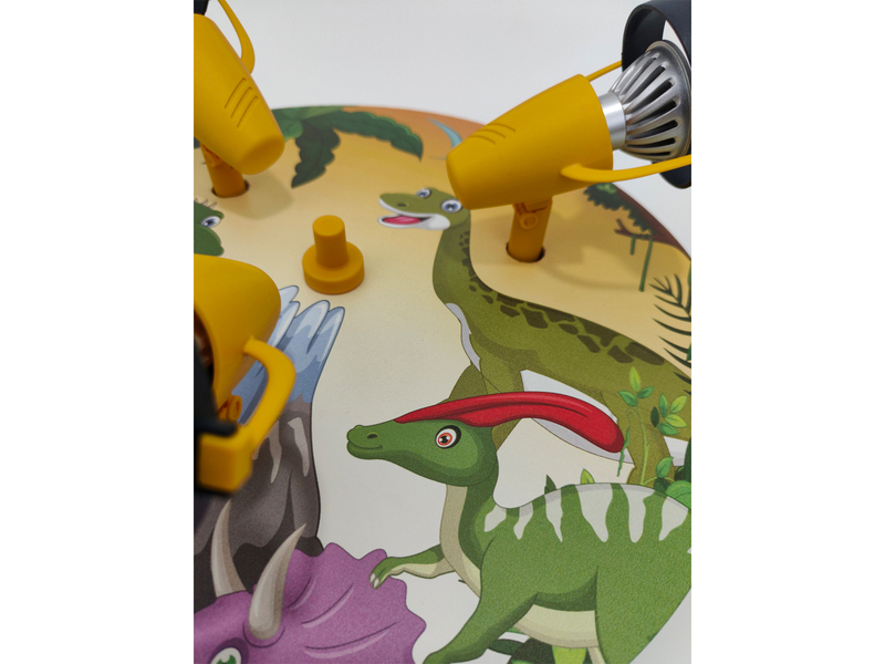 Kinderzimmer LED Deckenstrahler 3-flammig mit Dino Motiv, Ø 35cm