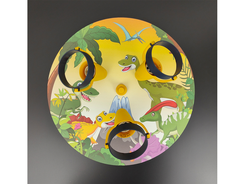 Kinderzimmer LED Deckenstrahler 3-flammig mit Dino Motiv, Ø 35cm