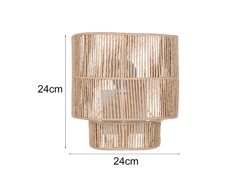 Wandleuchte SATNA aus Papiergarn mit Stecker und Schalter, Höhe 24cm