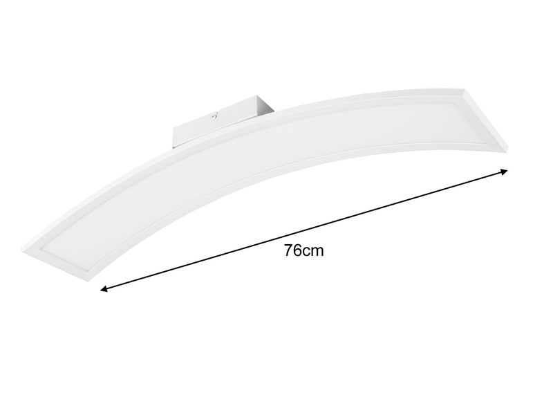 LED Deckenleuchte SIGMA lang & schmal in Weiß, gebogen, Länge 76cm