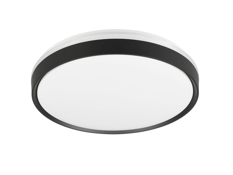 LED Deckenleuchte SPACY Schwarz mit Fernbedienung & Tageslicht, Ø 47cm