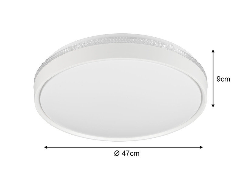 LED Deckenleuchte SPACY Weiß mit Fernbedienung & Tageslicht, Ø 47cm