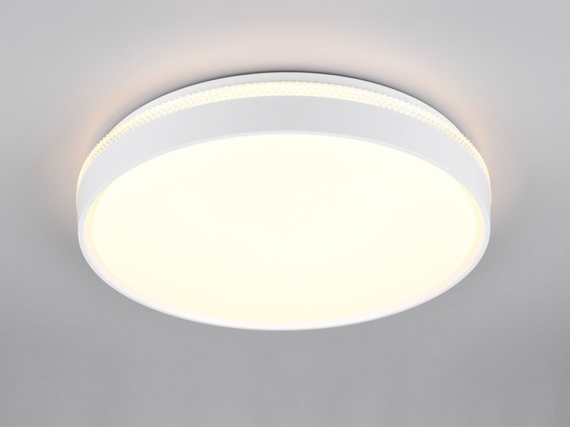 LED Deckenleuchte SPACY Weiß mit Fernbedienung & Tageslicht, Ø 47cm
