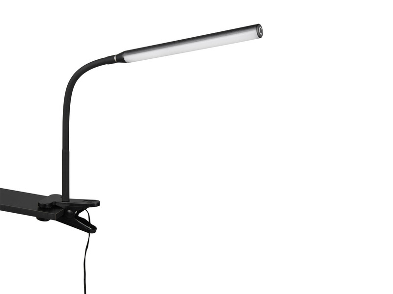 LED Klemmleuchte NEVADA Schwarz dimmbar & 3 Lichtfarben, Höhe 38-69cm